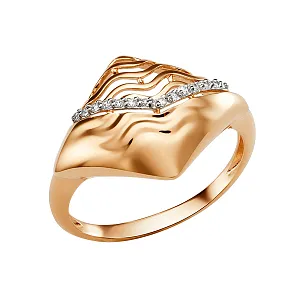 Кольцо из красного золота с фианитами