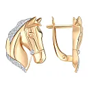 Серьги из красного золота с фианитами