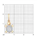 Подвеска из красного золота с фианитами