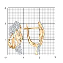 Серьги из красного золота с фианитами
