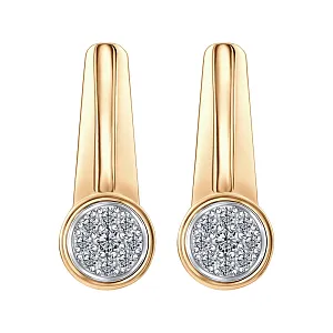 Серьги из красного золота с бриллиантами