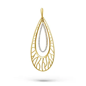Подвеска из желтого золота с фианитами