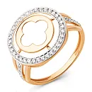 Кольцо из красного золота с фианитами