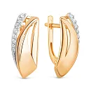 Серьги из красного золота с фианитами