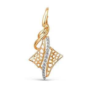 Подвеска из красного золота с фианитами