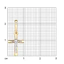 Крест из красного золота с бриллиантом