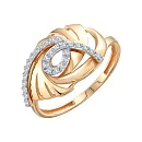 Кольцо из красного золота с фианитами