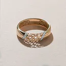 Кольцо из красного золота с фианитами