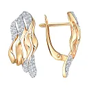 Серьги из красного золота с фианитами