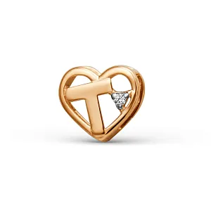 Подвеска из красного золота с фианитом