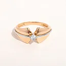 Кольцо из красного золота с фианитом