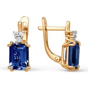 Серьги из красного золота с корундами