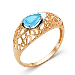Кольцо из красного золота с swiss топазом