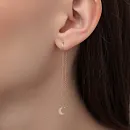 Серьги продевки из красного золота