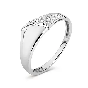 Кольцо из белого золота с фианитами