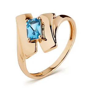 Кольцо из красного золота с swiss топазом