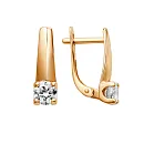 Серьги из красного золота с фианитами