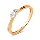 Кольцо из красного золота с фианитами