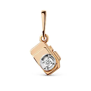 Подвеска из красного золота с фианитом
