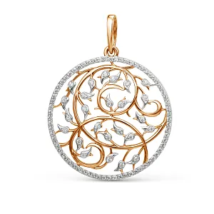 Подвеска из красного золота с фианитами