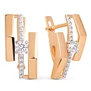 Серьги из красного золота с фианитами