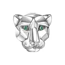 Подвеска из белого золота с изумрудами