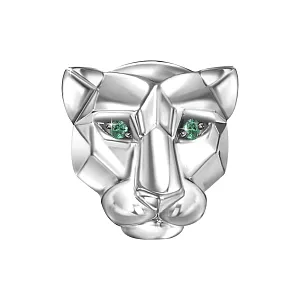 Подвеска из белого золота с изумрудами