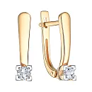 Серьги из красного золота с бриллиантами