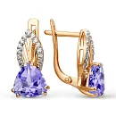 Серьги из красного золота с аметистами