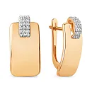 Серьги из красного золота с фианитами