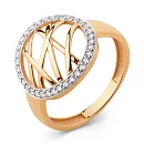 Кольцо из красного золота с фианитами