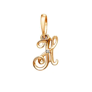 Подвеска из красного золота с фианитом