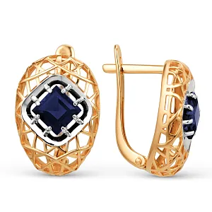 Серьги из красного золота с корундами