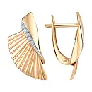 Серьги из красного золота с фианитами