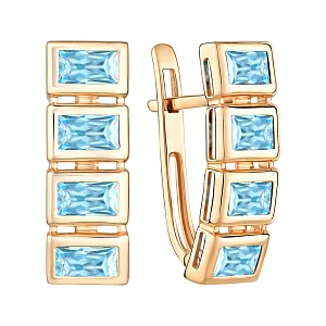 Серьги из красного золота с swiss топазами