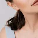 Серьги продевки из красного золота