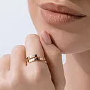 Кольцо из красного золота с фианитом