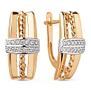 Серьги из красного золота с фианитами