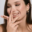 Кольцо из красного золота с фианитами