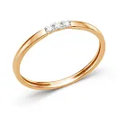 Кольцо из красного золота с фианитами