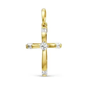 Подвеска из желтого золота с фианитами