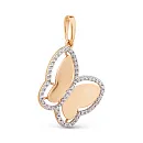 Подвеска из красного золота с фианитами