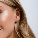 Серьги пусеты из красного золота с фианитами