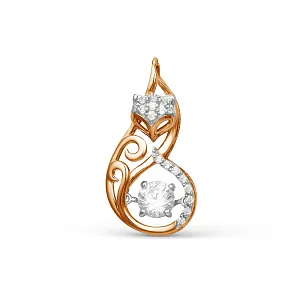 Подвеска из красного золота с фианитами