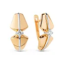 Серьги из красного золота с фианитами