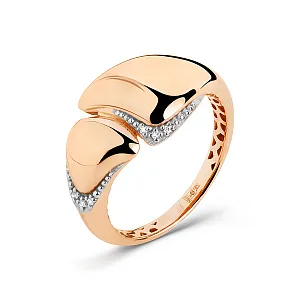 Кольцо из красного золота с фианитами