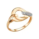 Кольцо из красного золота с фианитами