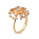 Кольцо из красного золота с фианитами