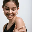 Серьги конго из красного золота