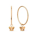 Серьги конго из красного золота с фианитами